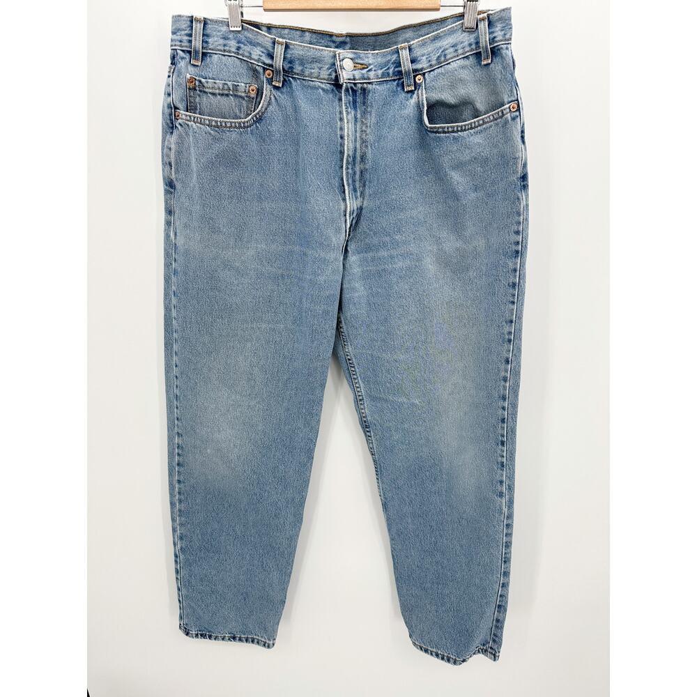 Vtg 2002 Levis 550 Relaxed Fit Light Wash Blue Denim Jeans Mens 40x30*